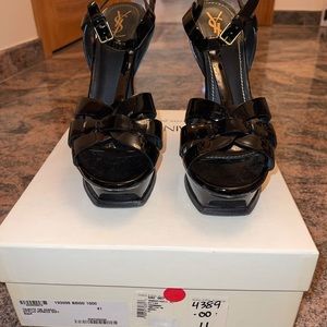 YSL tribute 105 sandal black patent